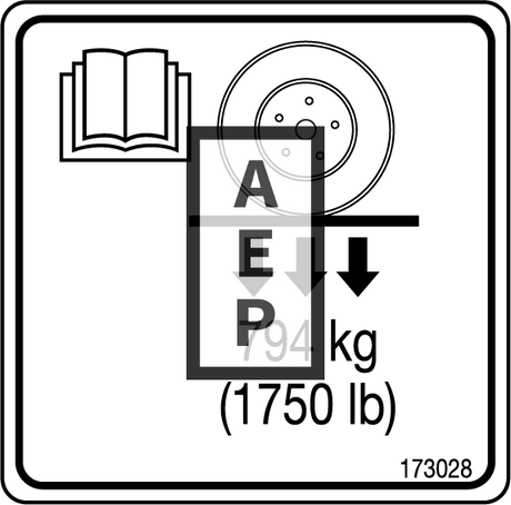 Skyjack 173028 Decal Wheel Load 794 Kg 1750 Lb