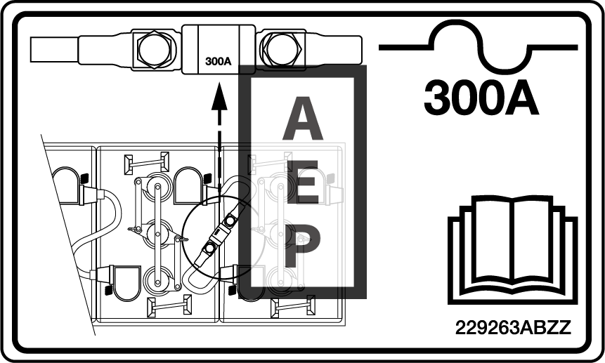 Skyjack 229263 Decal 300A Fuse Location Sj32