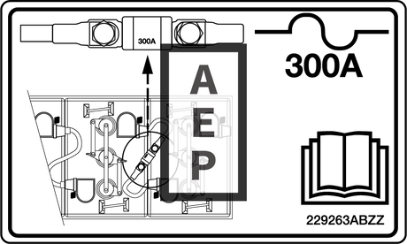 Skyjack 229263 Decal 300A Fuse Location Sj32