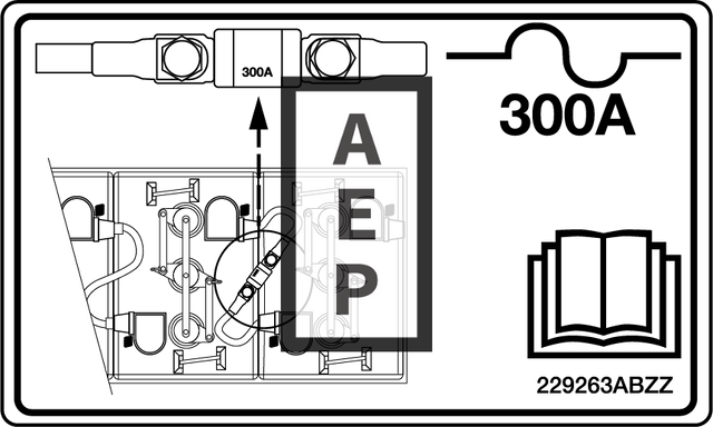 Skyjack 229263 Decal 300A Fuse Location Sj32