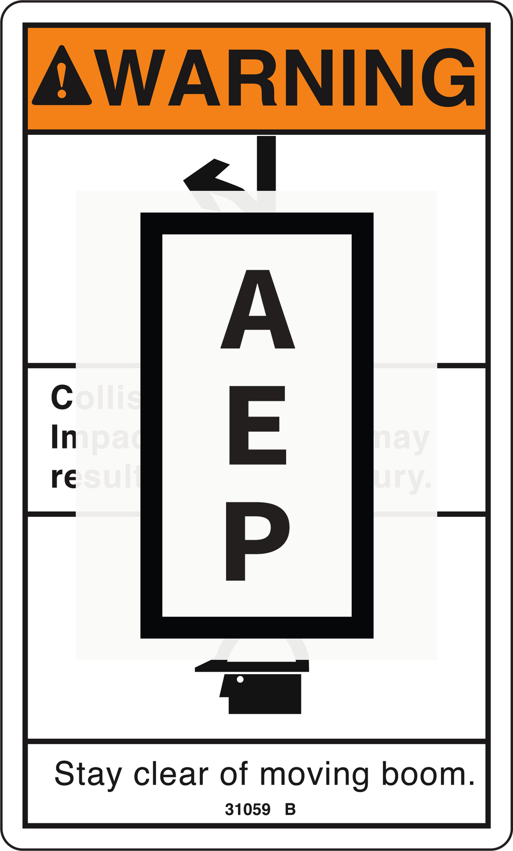 Genie Lift 31059 Collision Hazard Decal | Aerial Equipment Parts