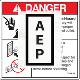 Genie 31508 DECAL,DANGER,ELECT HAZARD,PLUG