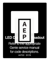 Genie 44753 DECAL, LABEL, LED READOUT