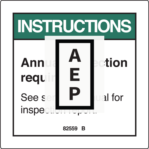 82559 Decal,Instruct-Annual Insp Req For Genie