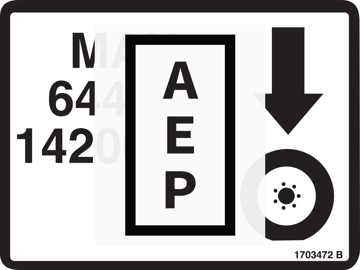 JLG 1703472, DECAL,MAX TIRE LOAD