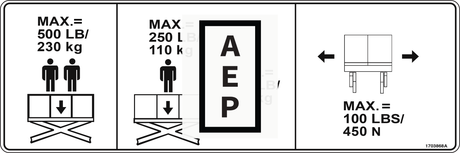 JLG 1703868, DECAL,CAPACITY 1932E2