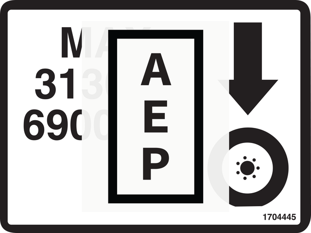 JLG 1704445, DECAL,MAX TIRE LOAD