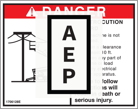 JLG 1706128, DECAL,DANGER ELECTROCUTION