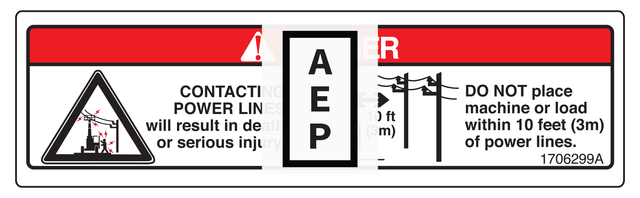 JLG 1706299, DECAL_ELECTROCUTION HAZARD