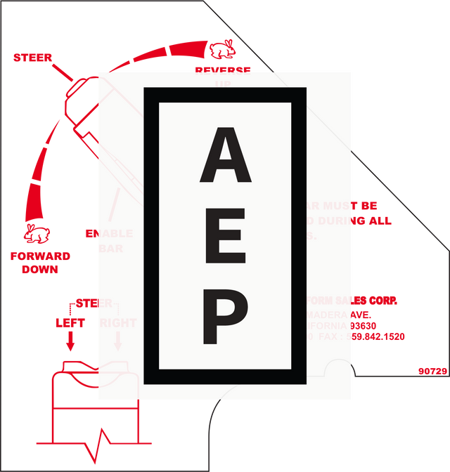 Mec 90729 Decal, Joystick Directions