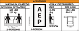 Mec 90736 Decal, Capacity 500lbs