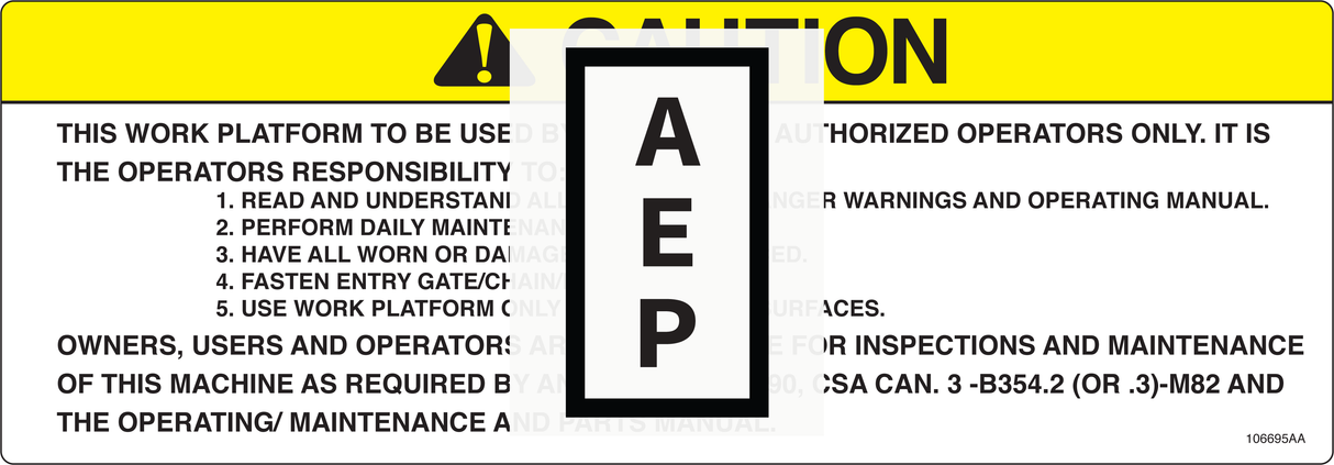 Skyjack 106695 Decal, Caution