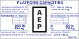 Skyjack 108671 DECAL, VL, 1000 LB CAP