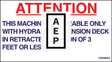 Skyjack 116038 Decal, Attention