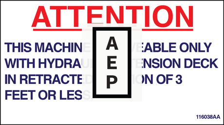 Skyjack 116038 Decal, Attention