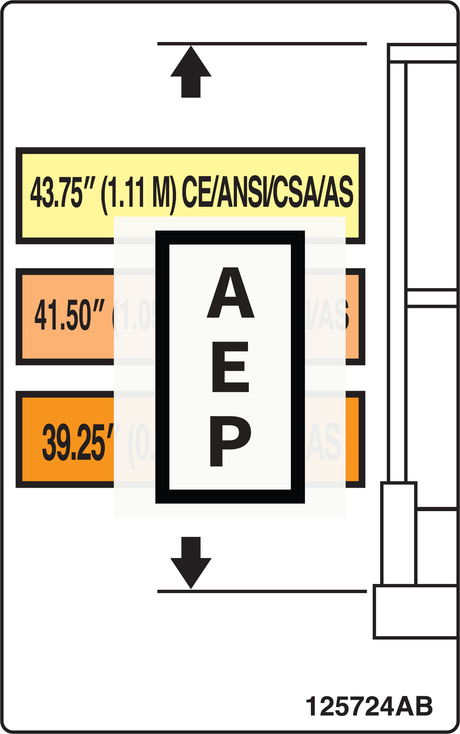 Skyjack 125724 Decal, Railing Height (Pic