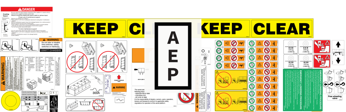 129977 Label Kit, Sjiiie 3215 & 3219 For Skyjack