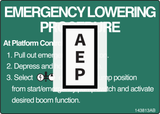 Skyjack 143813 Label, Emergency Lowering at P