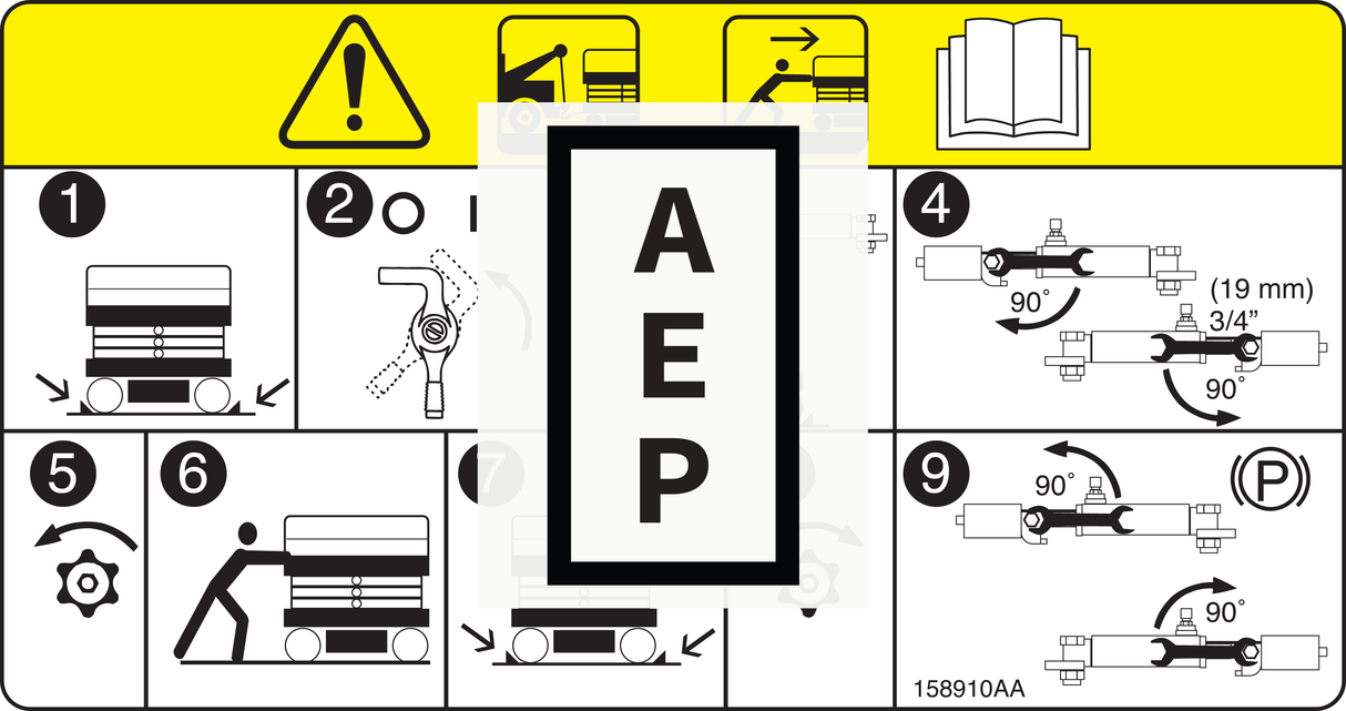 Skyjack 158910 Decal, Towing/Pushing Proc