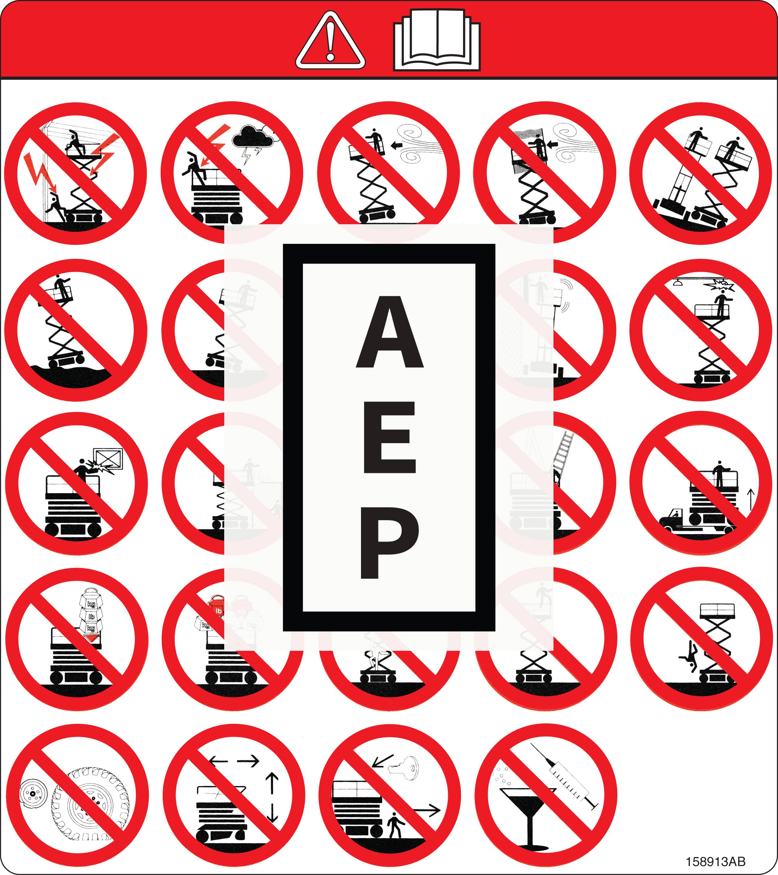Lift Safety Labels | Aerial Equipment Parts