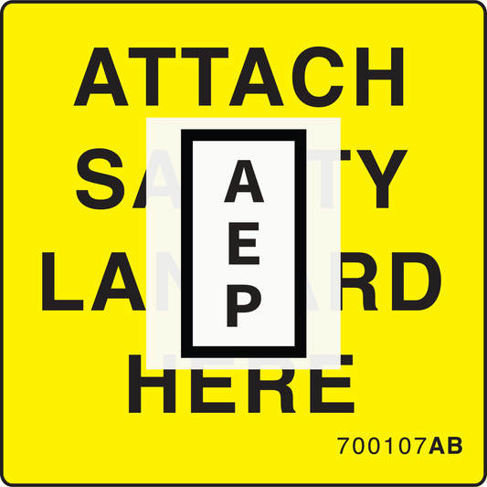 Skyjack 700107 Decal, Attach Safety Belt